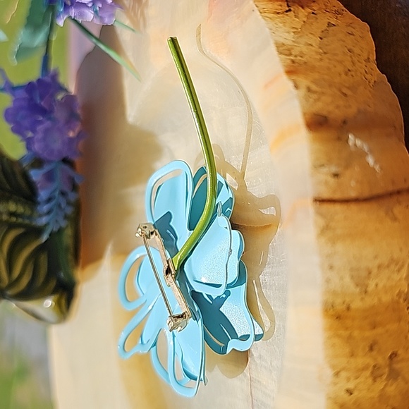 VINTAGE 1970S Flower Brooch 🌼 - Picture 8 of 12
